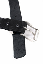 Load image into Gallery viewer, ISAMU KATAYAMA BACKLASH PIN-BELT 35mm / OBJECT DYED DOUBLE SHOULDER LEATHER (BLACK)