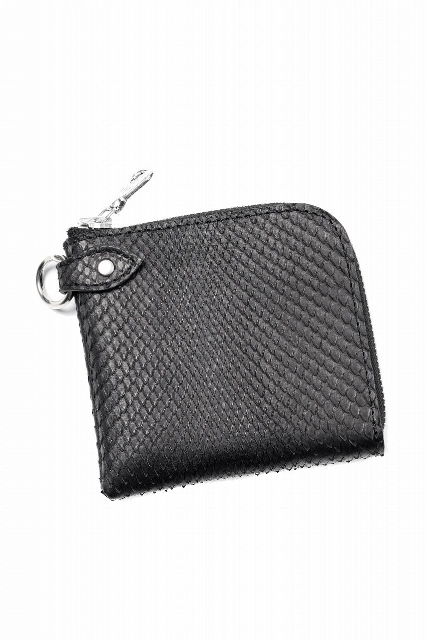 ISAMU KATAYAMA BACKLASH COIN PURSE / PYTHON LEATHER (BLACK)