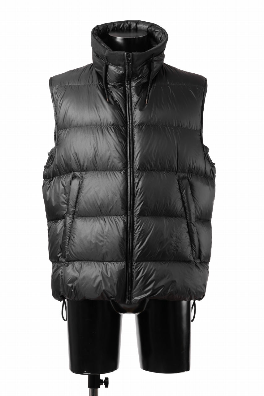 Ten c ASO DOWN VEST / PIECE DYED RIPSTOP 10 DEN + OJJ 11oz (BLACK)