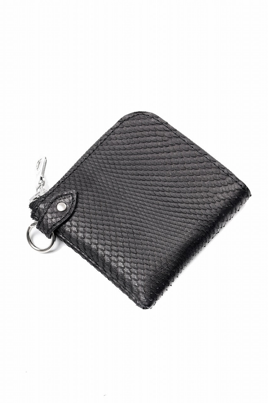 ISAMU KATAYAMA BACKLASH COIN PURSE / PYTHON LEATHER (BLACK)