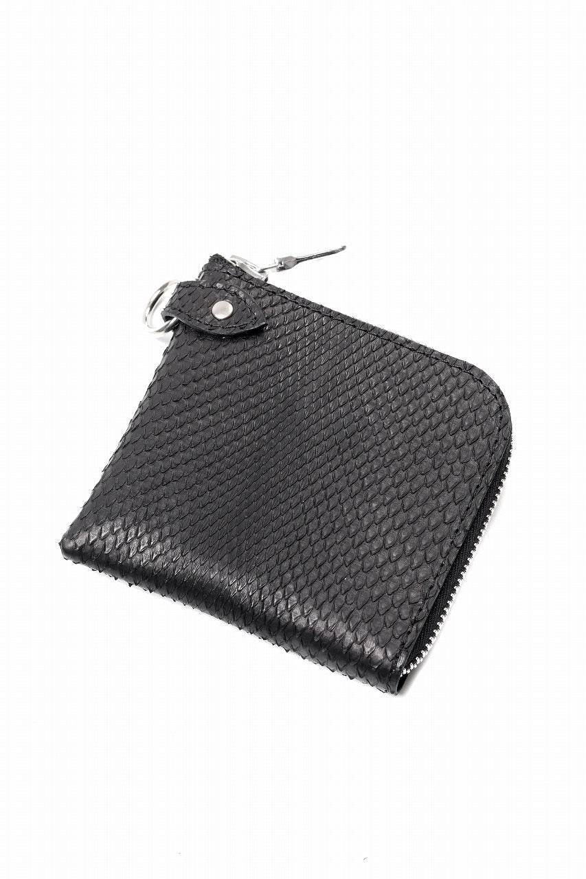 ISAMU KATAYAMA BACKLASH COIN PURSE / PYTHON LEATHER (BLACK)