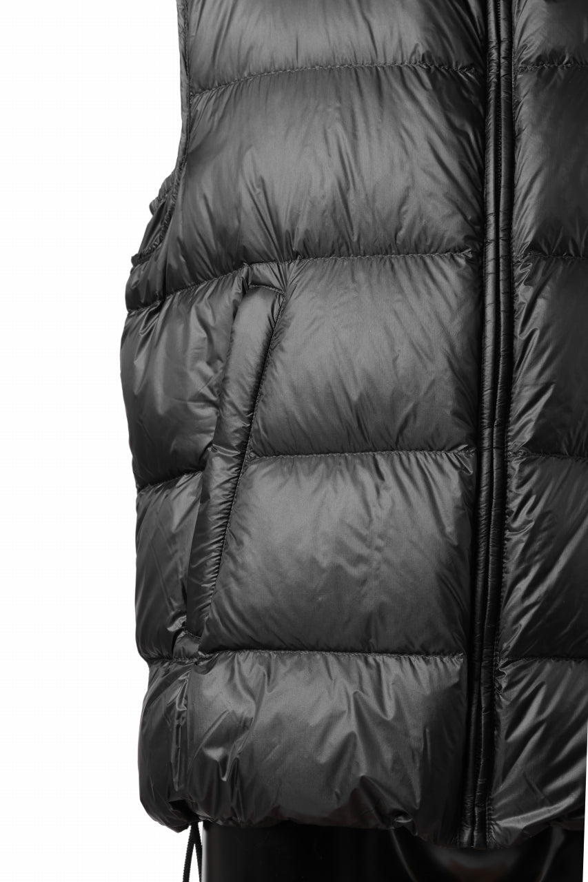 Ten c ASO DOWN VEST / PIECE DYED RIPSTOP 10 DEN + OJJ 11oz (BLACK)