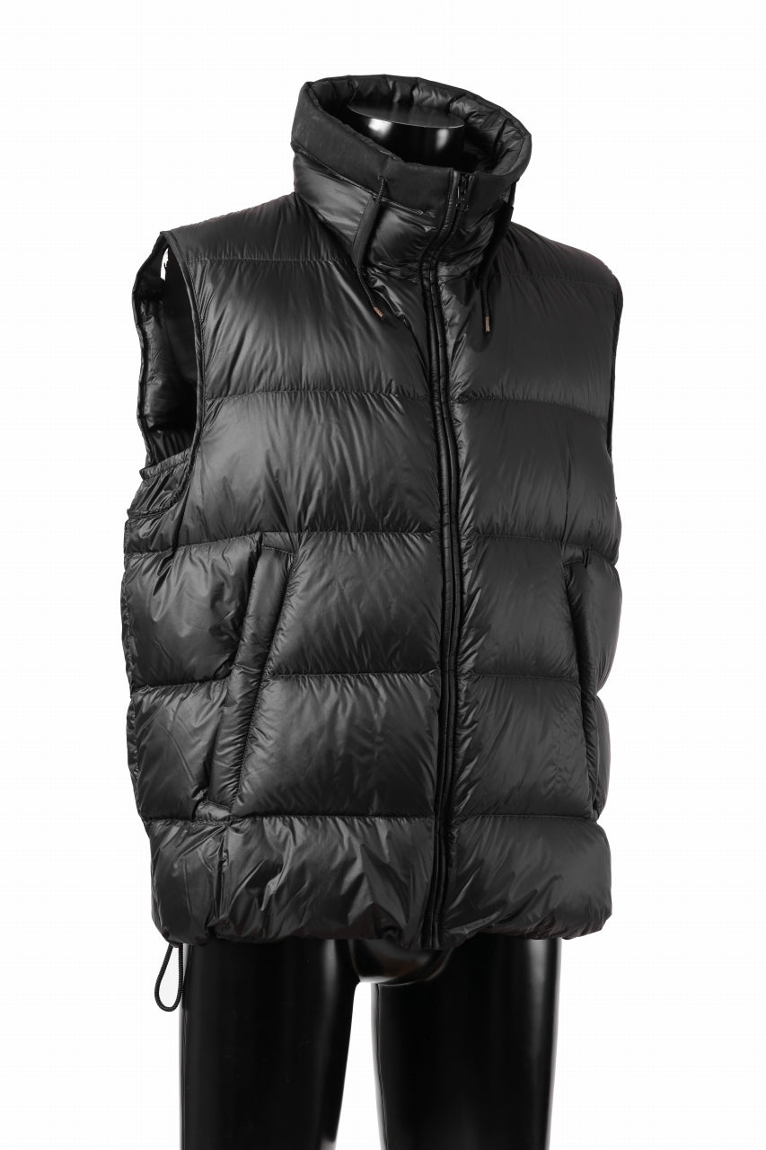 Ten c ASO DOWN VEST / PIECE DYED RIPSTOP 10 DEN + OJJ 11oz (BLACK)