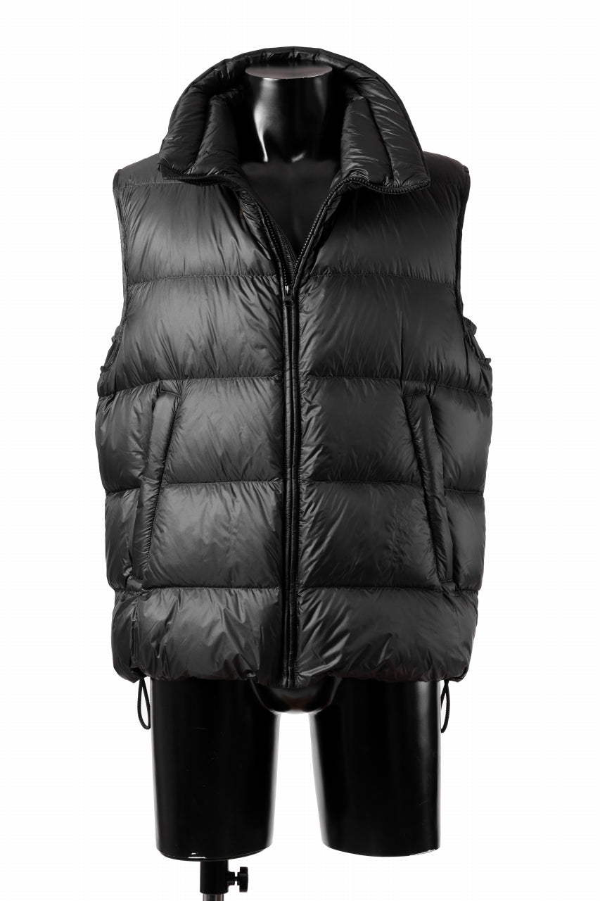 Ten c ASO DOWN VEST / PIECE DYED RIPSTOP 10 DEN + OJJ 11oz (BLACK)