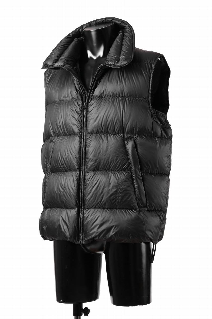 Ten c ASO DOWN VEST / PIECE DYED RIPSTOP 10 DEN + OJJ 11oz (BLACK)