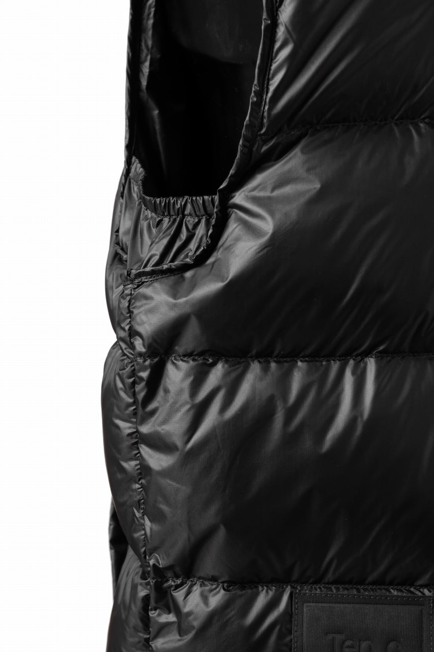 Ten c ASO DOWN VEST / PIECE DYED RIPSTOP 10 DEN + OJJ 11oz (BLACK)