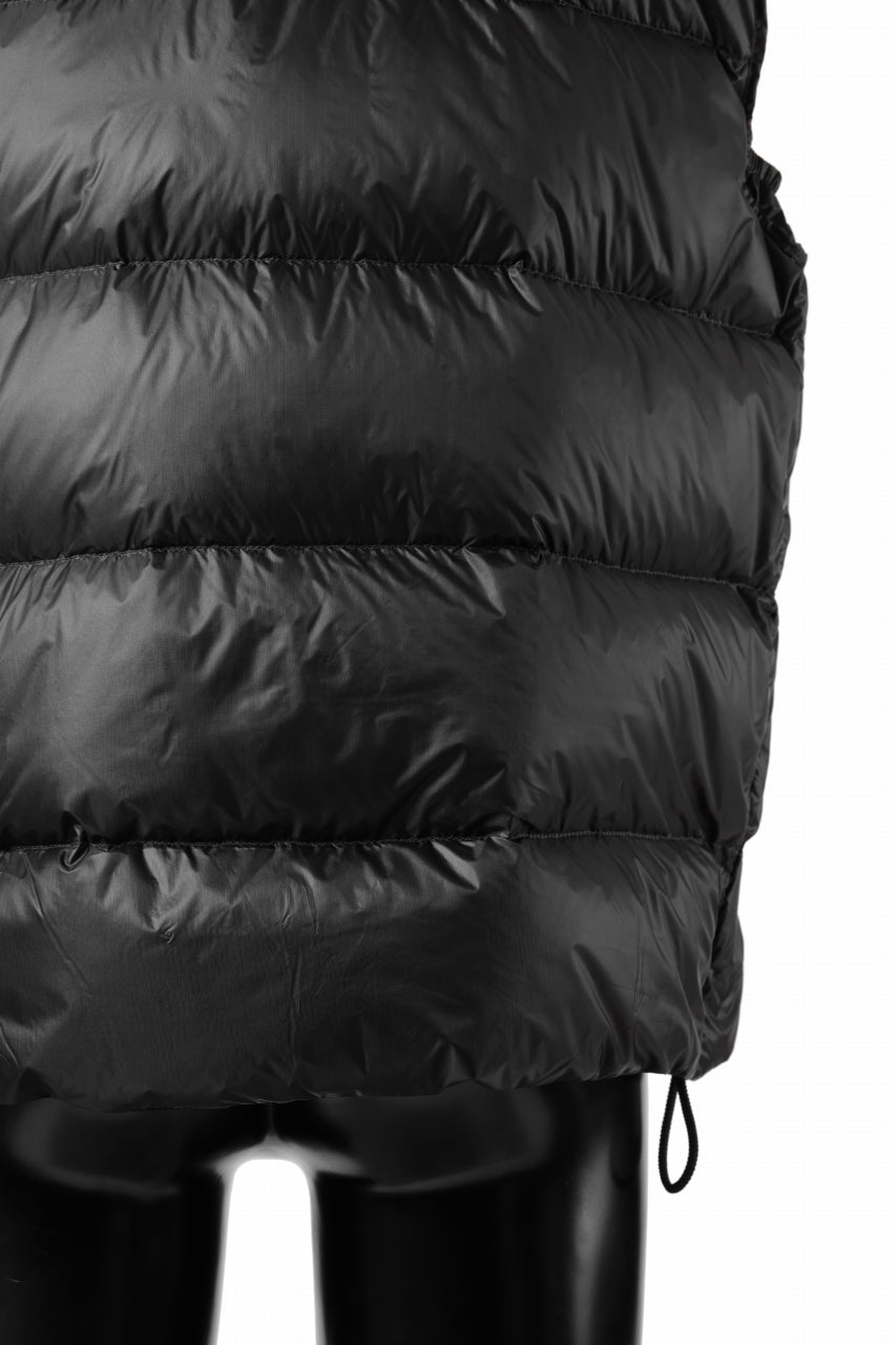 Ten c ASO DOWN VEST / PIECE DYED RIPSTOP 10 DEN + OJJ 11oz (BLACK)