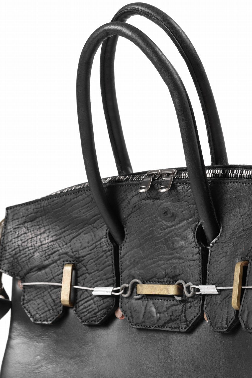 ierib exclusive 2way Bark Bag 35 / Horse Nubuck + Waxed Horse Butt Leather (BLACK)