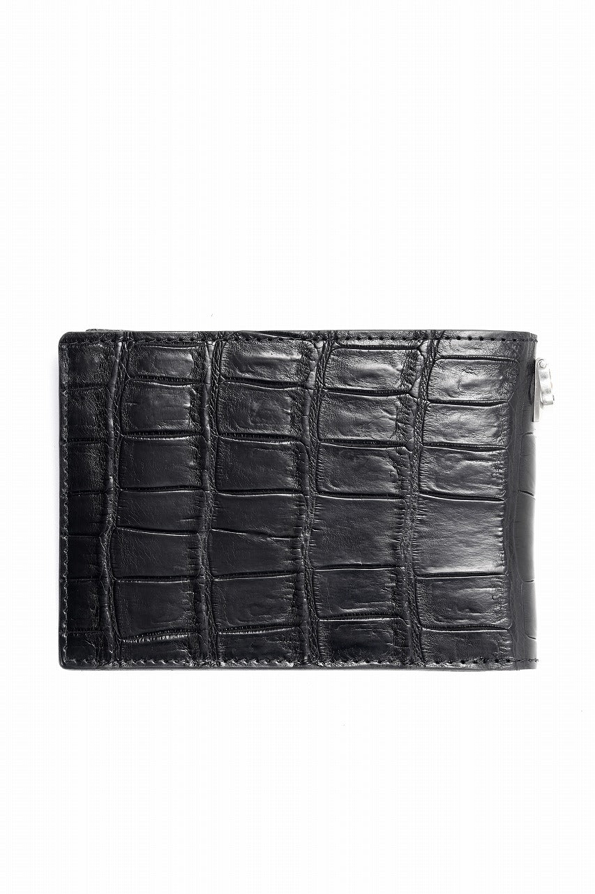 Load image into Gallery viewer, ISAMU KATAYAMA BACKLASH 2 FOLD WALLET / CROCODILE LEATHER (BLACK)