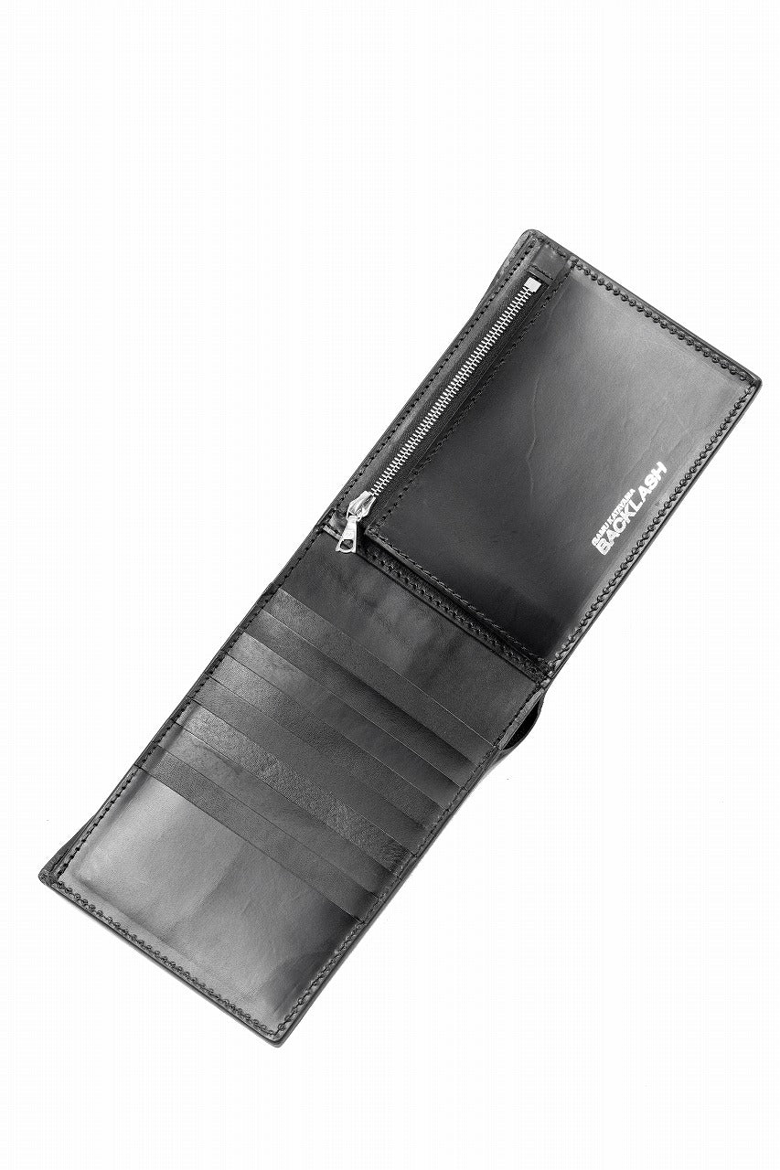 ISAMU KATAYAMA BACKLASH 2 FOLD WALLET / CROCODILE LEATHER (BLACK)