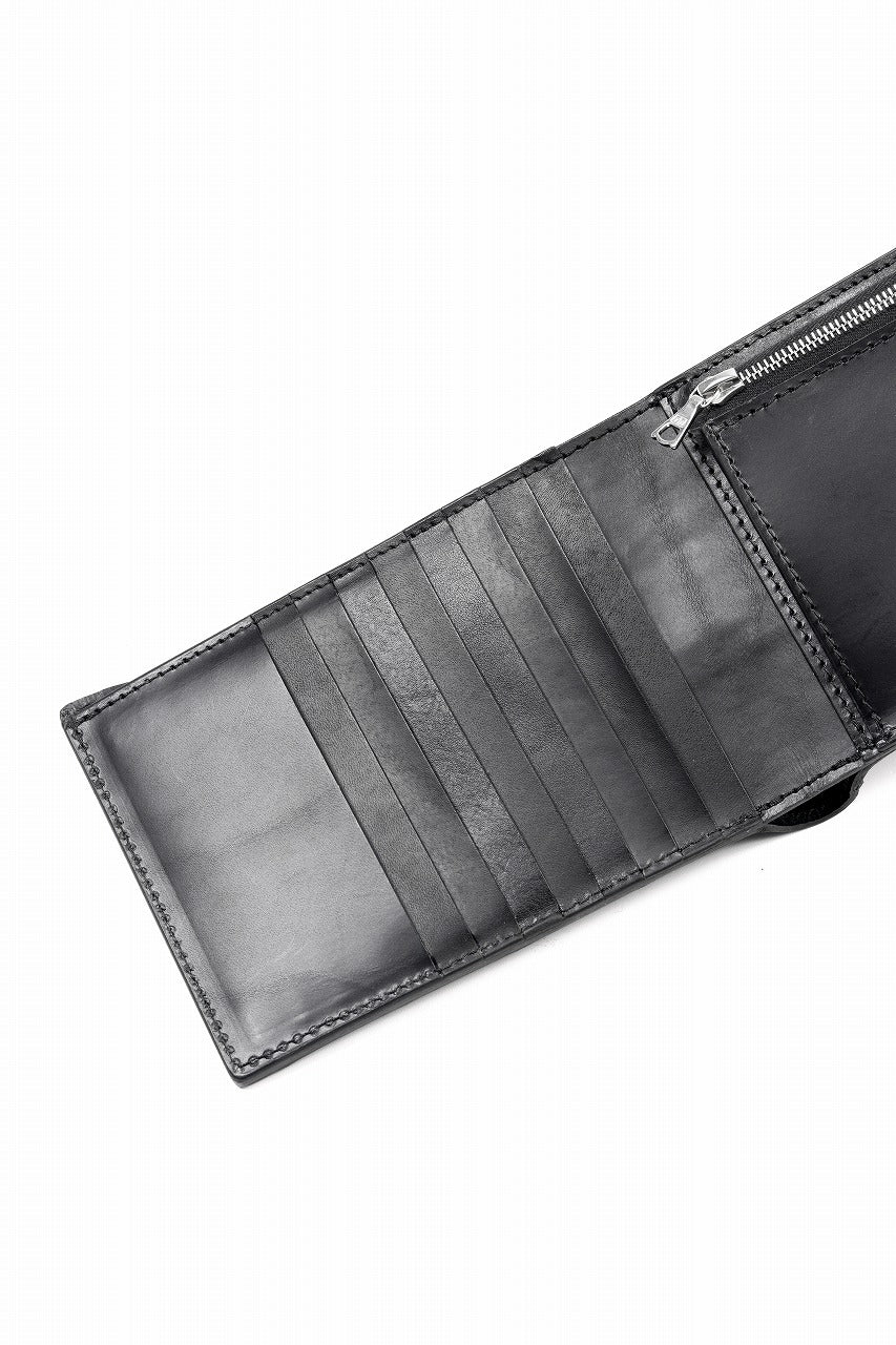 ISAMU KATAYAMA BACKLASH 2 FOLD WALLET / CROCODILE LEATHER (BLACK)