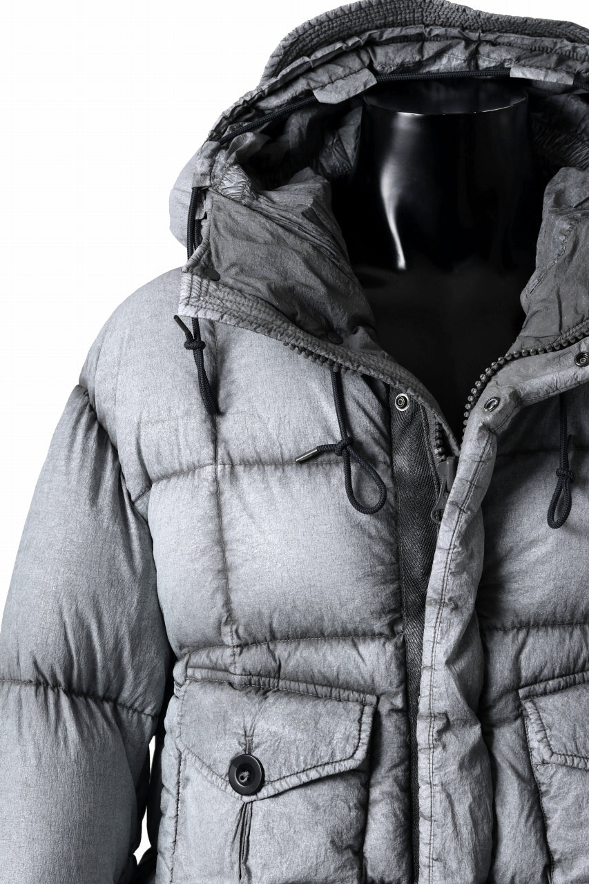 Ten c TEMPEST DOWN JACKET Ⅱ / FROSTED TRANSPARENT POLISHED NYLON (GRAY)