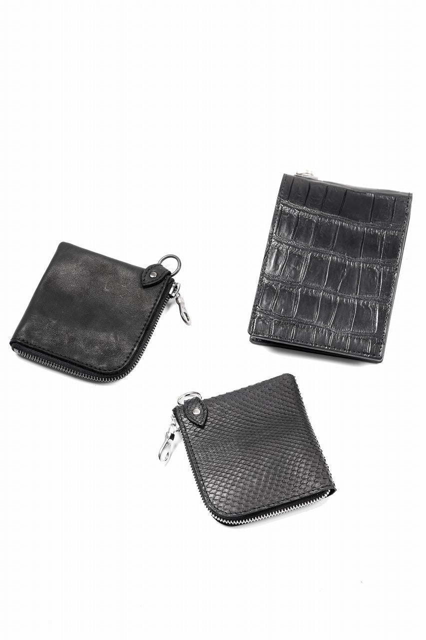 ISAMU KATAYAMA BACKLASH COIN PURSE / PYTHON LEATHER (BLACK)