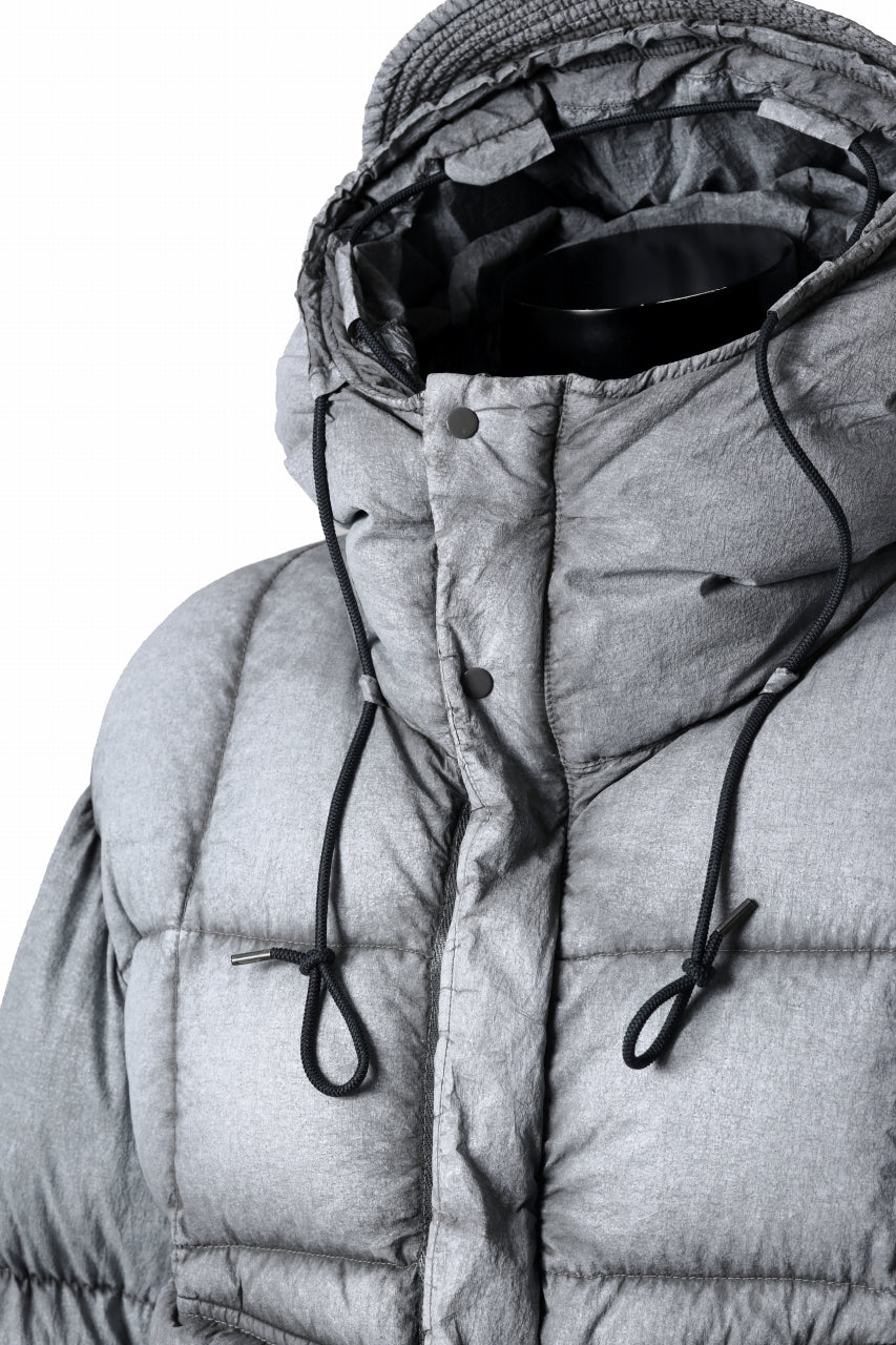 Ten c TEMPEST DOWN JACKET Ⅱ / FROSTED TRANSPARENT POLISHED NYLON (GRAY)