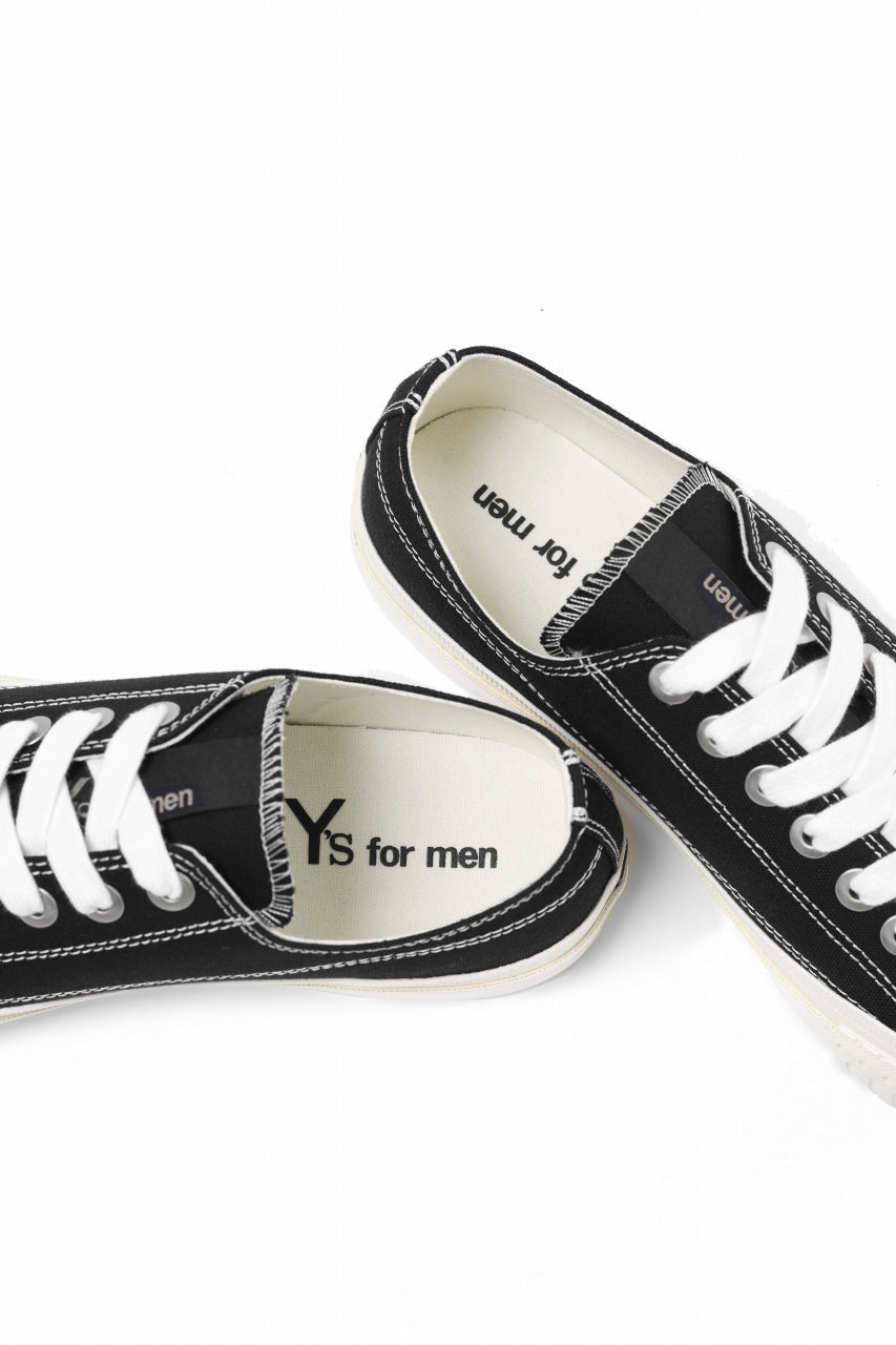 Load image into Gallery viewer, Y&#39;s for men LOW TOP SNEAKER / COTTON CANVAS (BLACK x WHITE)