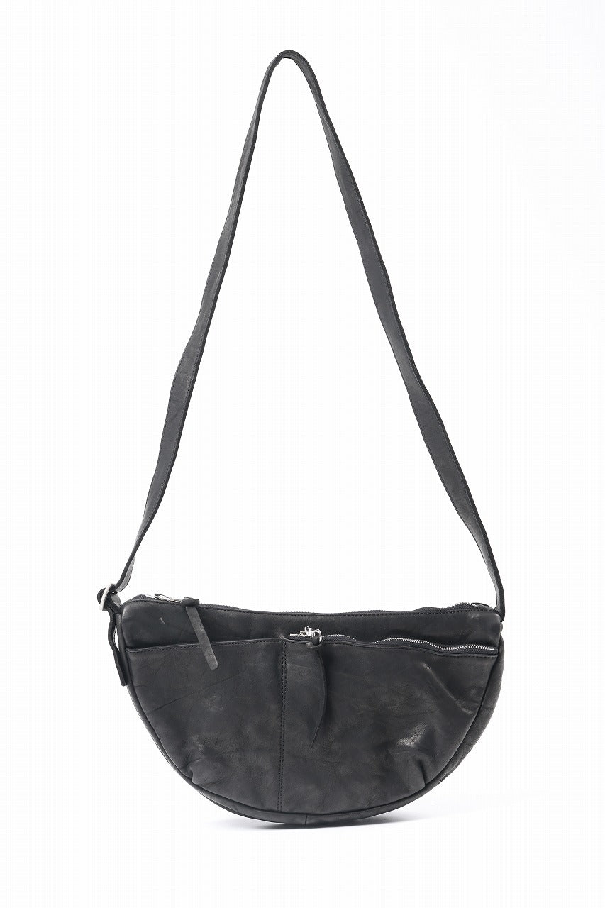 画像をギャラリービューアに読み込む, ISAMU KATAYAMA BACKLASH SHOULDER BAG / OBJECT DYED DOUBLE SHOULDER LEATHER (BLACK)