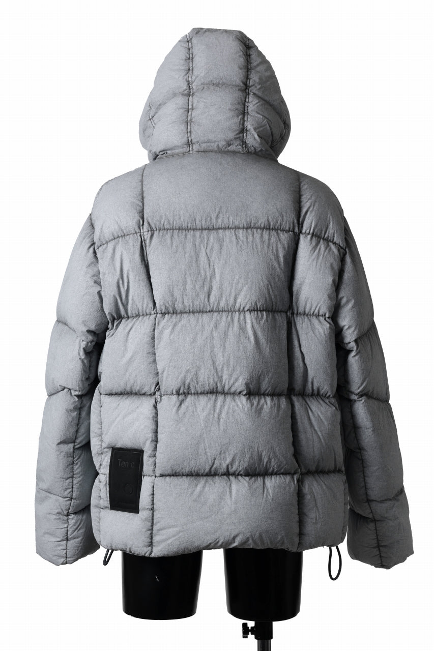 Ten c TEMPEST DOWN JACKET Ⅱ / FROSTED TRANSPARENT POLISHED NYLON (GRAY)