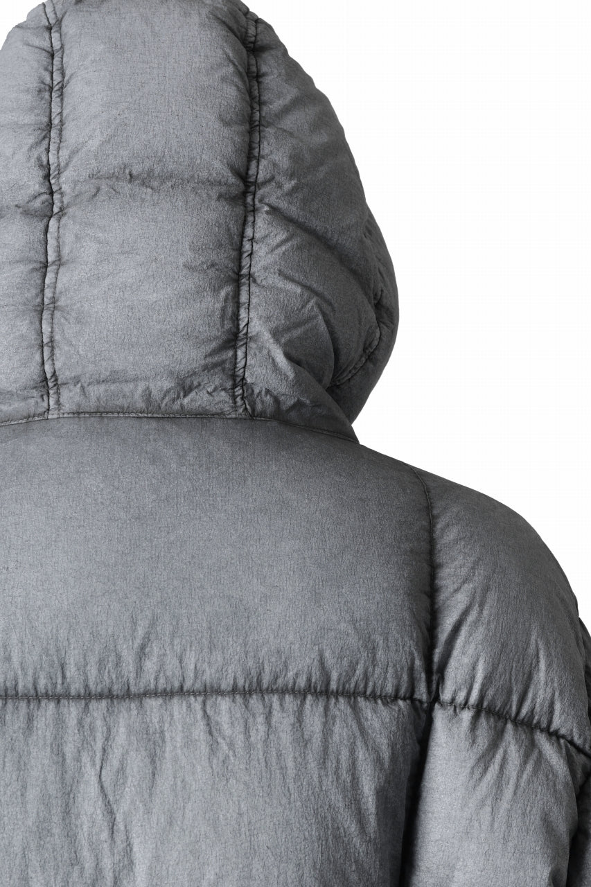 Ten c TEMPEST DOWN JACKET Ⅱ / FROSTED TRANSPARENT POLISHED NYLON (GRAY)