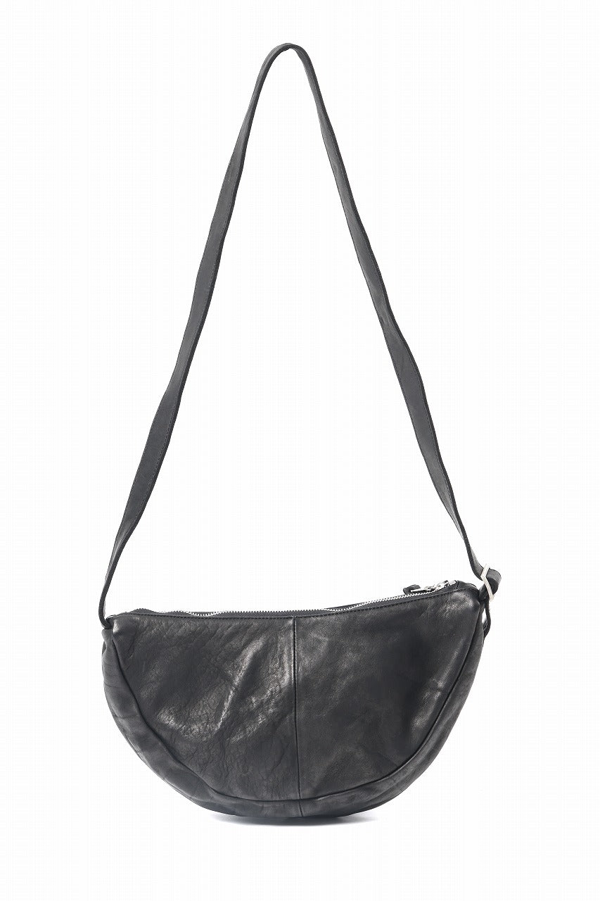 ISAMU KATAYAMA BACKLASH SHOULDER BAG / OBJECT DYED DOUBLE SHOULDER LEATHER (BLACK)