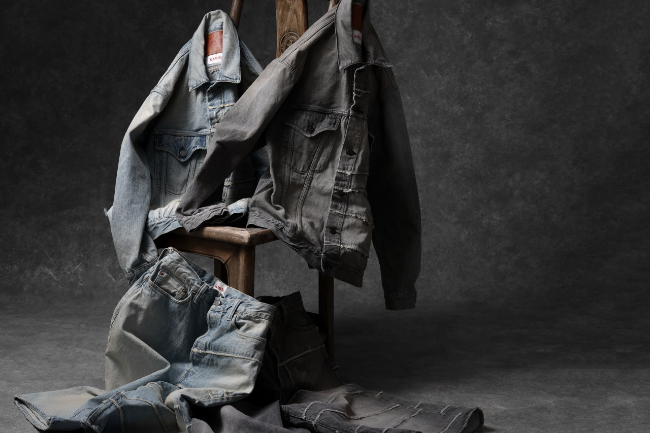 FULLCOUNT x KAMIYA Switching Denim Jacket / 13.7oz Original Selvedge Denim (BLACK)