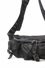 画像をギャラリービューアに読み込む, ISAMU KATAYAMA BACKLASH 3 PIN-BELT SHOULDER BAG / OBJECT DYED DOUBLE SHOULDER LEATHER (BLACK)