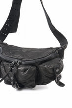 画像をギャラリービューアに読み込む, ISAMU KATAYAMA BACKLASH 3 PIN-BELT SHOULDER BAG / OBJECT DYED DOUBLE SHOULDER LEATHER (BLACK)