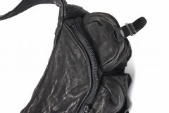 Load image into Gallery viewer, ISAMU KATAYAMA BACKLASH 3 PIN-BELT SHOULDER BAG / OBJECT DYED DOUBLE SHOULDER LEATHER (BLACK)