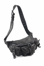 Load image into Gallery viewer, ISAMU KATAYAMA BACKLASH 3 PIN-BELT SHOULDER BAG / OBJECT DYED DOUBLE SHOULDER LEATHER (BLACK)