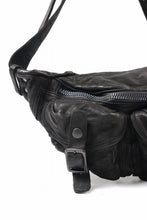 Load image into Gallery viewer, ISAMU KATAYAMA BACKLASH 3 PIN-BELT SHOULDER BAG / OBJECT DYED DOUBLE SHOULDER LEATHER (BLACK)