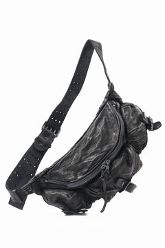 Load image into Gallery viewer, ISAMU KATAYAMA BACKLASH 3 PIN-BELT SHOULDER BAG / OBJECT DYED DOUBLE SHOULDER LEATHER (BLACK)