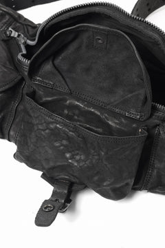 画像をギャラリービューアに読み込む, ISAMU KATAYAMA BACKLASH 3 PIN-BELT SHOULDER BAG / OBJECT DYED DOUBLE SHOULDER LEATHER (BLACK)