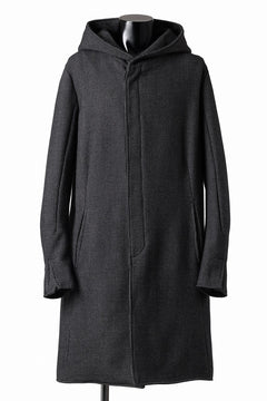 画像をギャラリービューアに読み込む, incarnation HOODED W BREAST BUTTON COAT / MICROSCOPIC CHECK WOOL (T91)