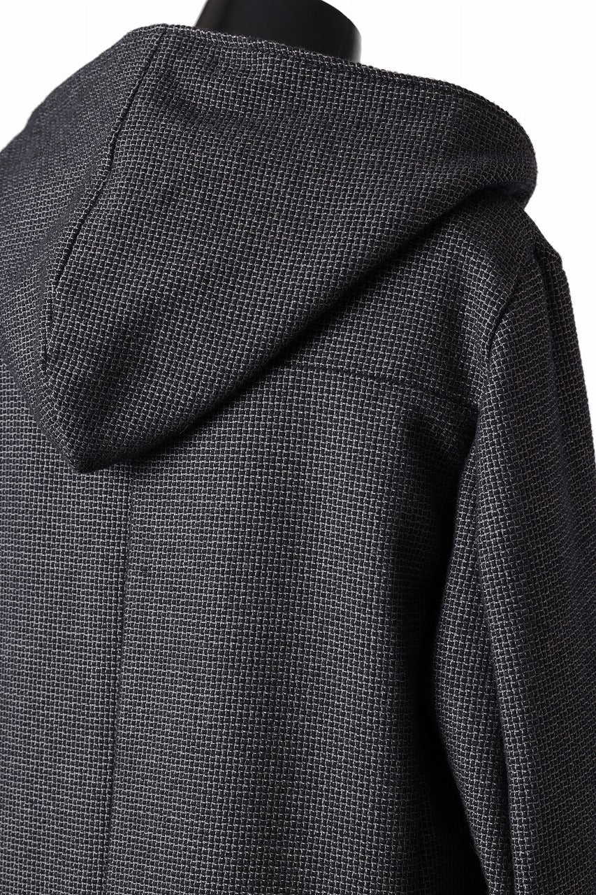 画像をギャラリービューアに読み込む, incarnation HOODED W BREAST BUTTON COAT / MICROSCOPIC CHECK WOOL (T91)