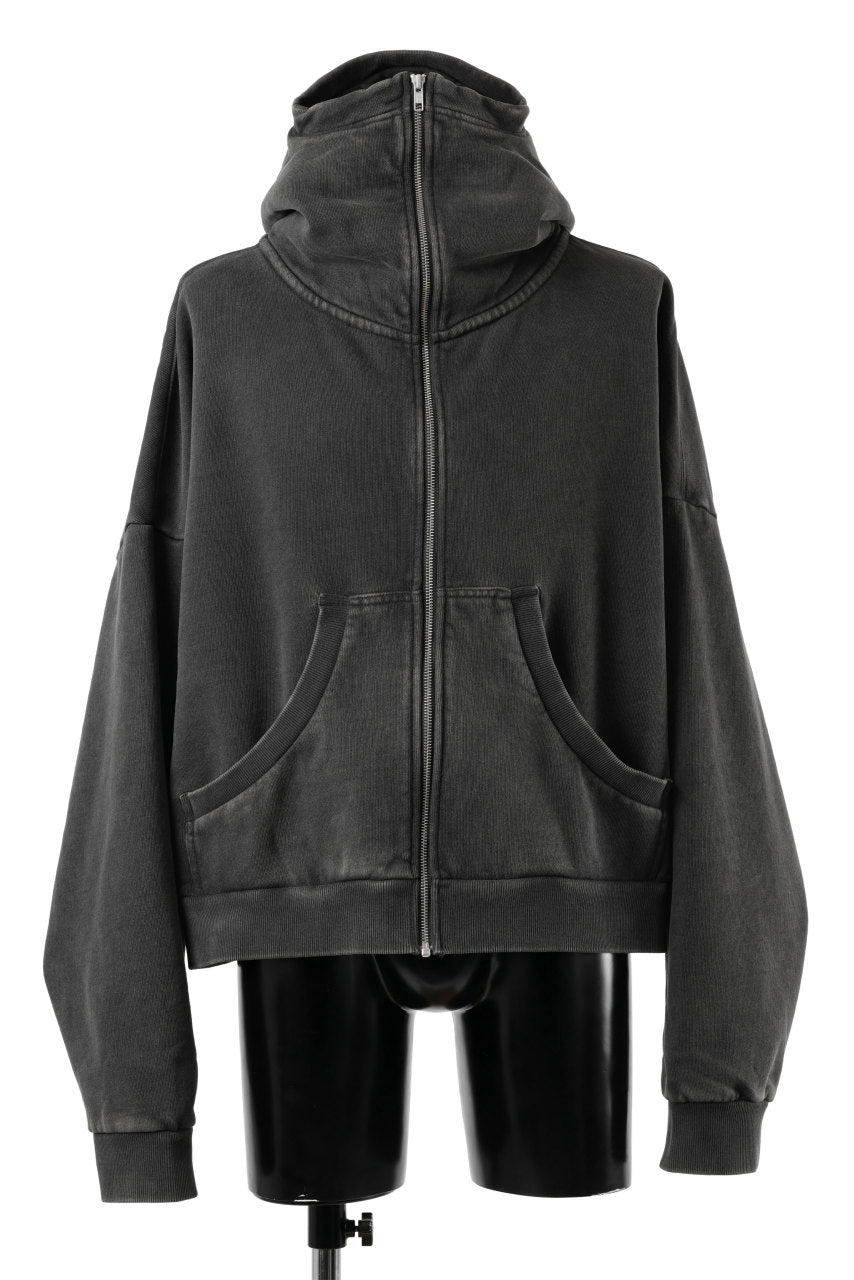 entire studios FULL ZIP SWEAT PARKA (WASHED BLACK)