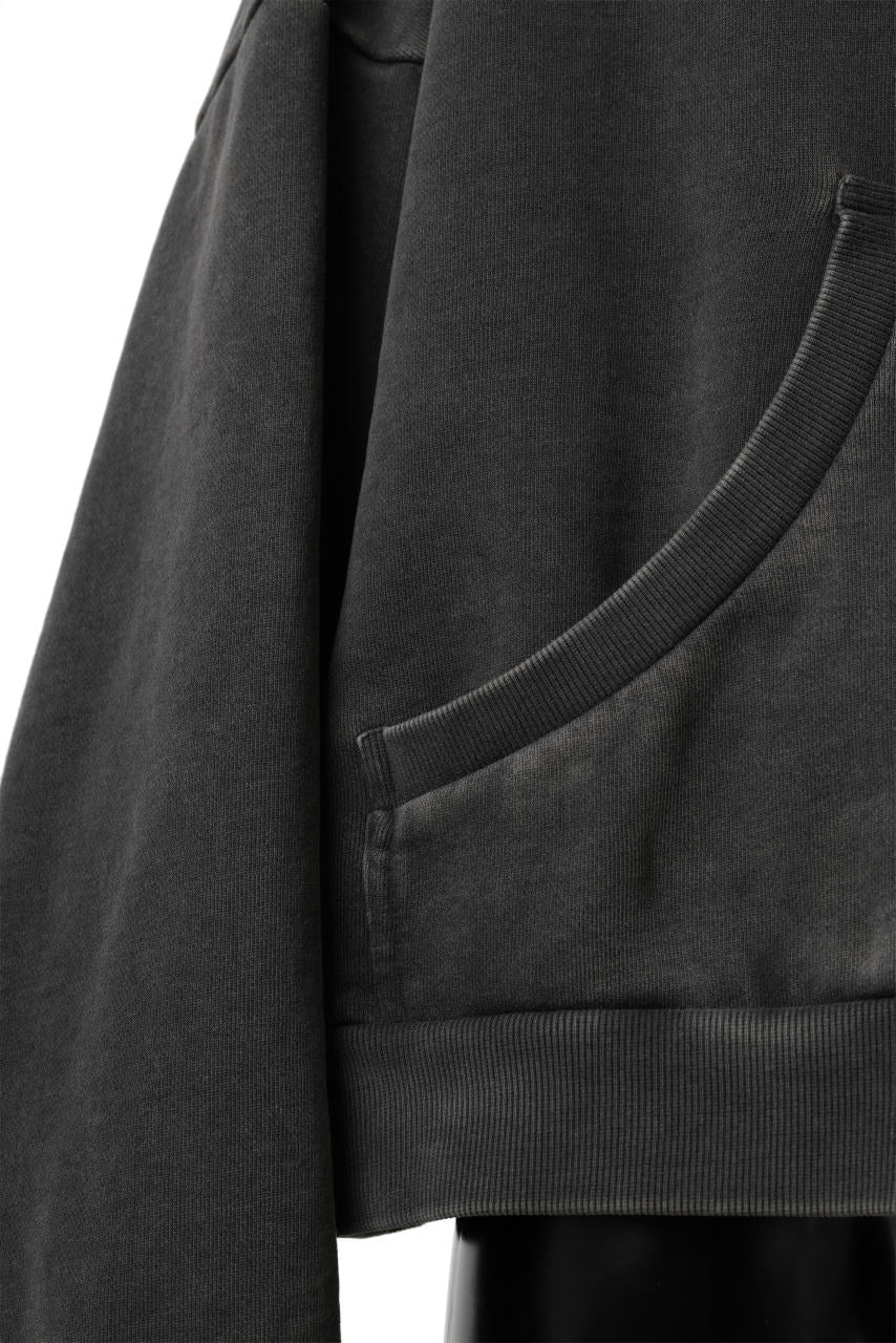 entire studios FULL ZIP SWEAT PARKA (WASHED BLACK)