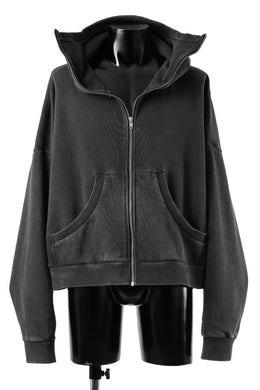 entire studios FULL ZIP SWEAT PARKA (WASHED BLACK)