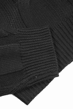 Load image into Gallery viewer, A.F ARTEFACT CABLE KNIT PULLOVER / REGULAR FIT (BLACK)
