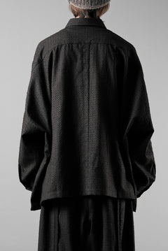 画像をギャラリービューアに読み込む, KLASICA EXTRA WIDE OUTER SHIRTS / FORK NEEDLE PUNCH SUPER 100&#39;s PENCIL STRIPE (IRON BROWN STRIPES)