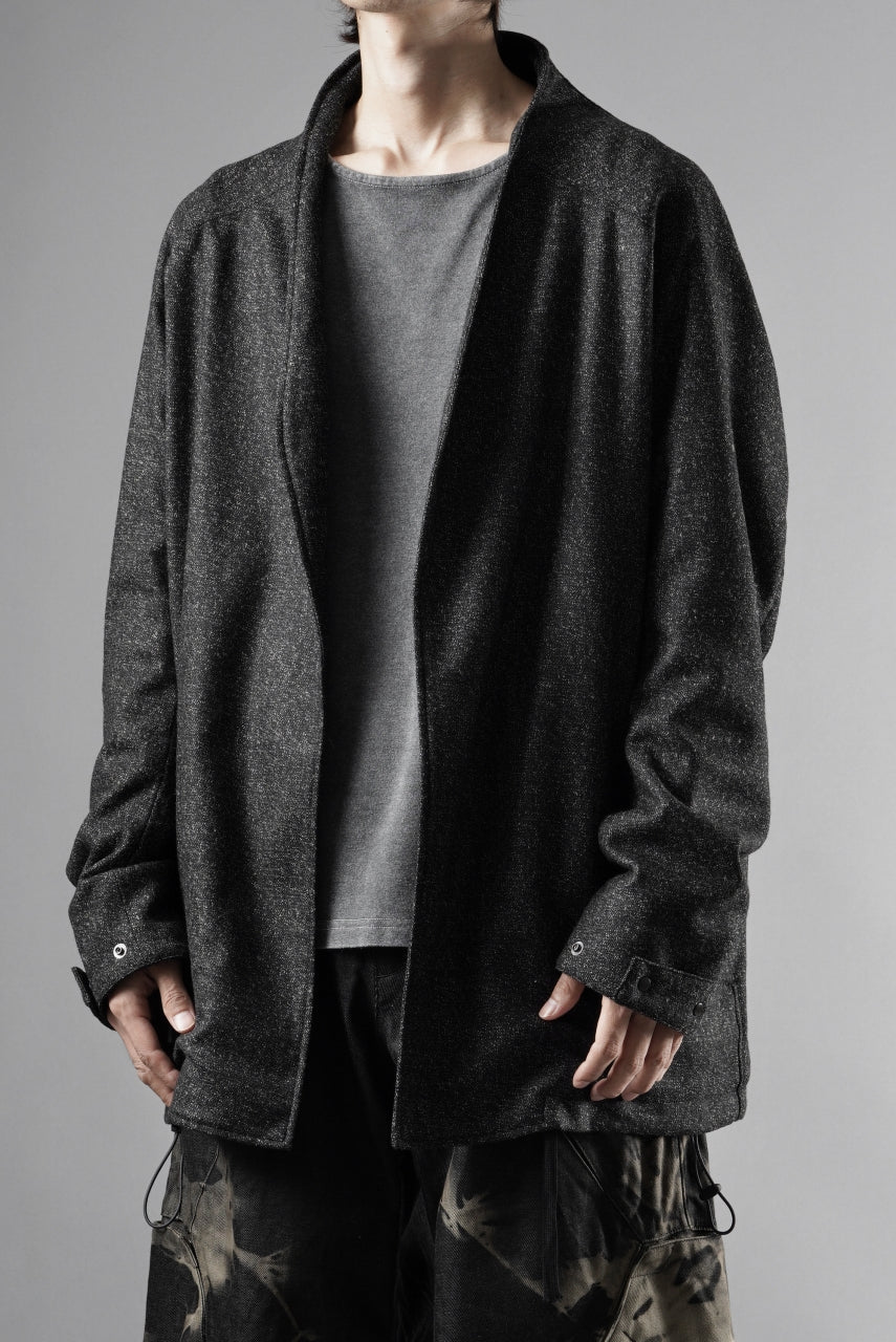 画像をギャラリービューアに読み込む, OPPOSE DUALITY CARDIGAN-JACKET / BISHU MIX WOOL (BLACK)