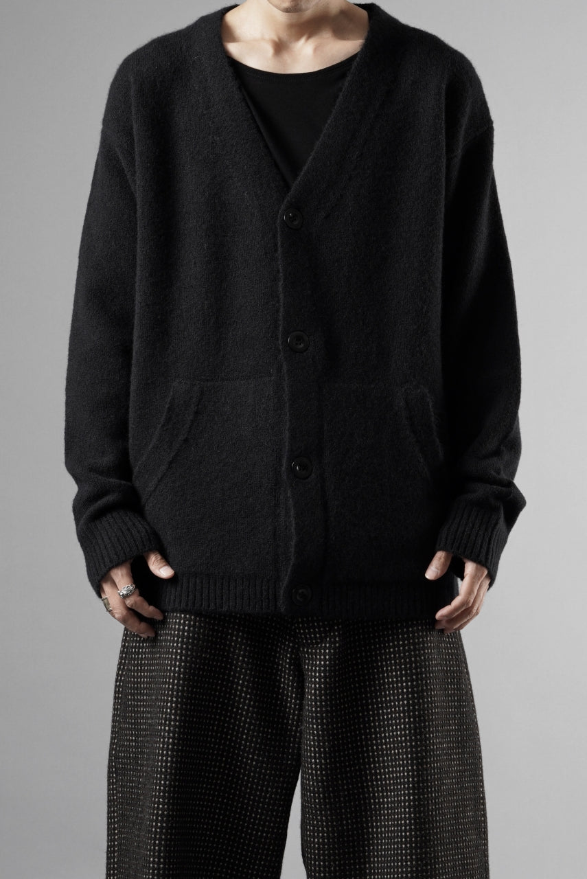画像をギャラリービューアに読み込む, Ten c CARDIGAN / BRUSHED STRETCH WOOL (NERO)