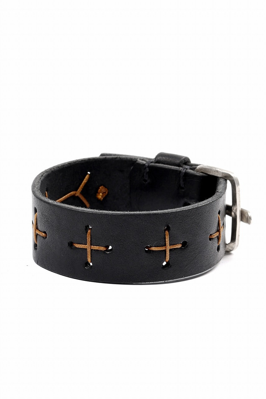 Load image into Gallery viewer, m.a+ cross stitched med wrist band / A-F8E1 GR 3,0 (BLACK)