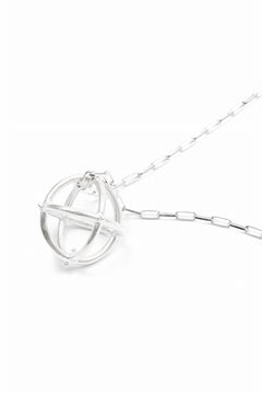 Load image into Gallery viewer, m.a+ medium + globe necklace with silver chain / AD31/AG (SILVER)