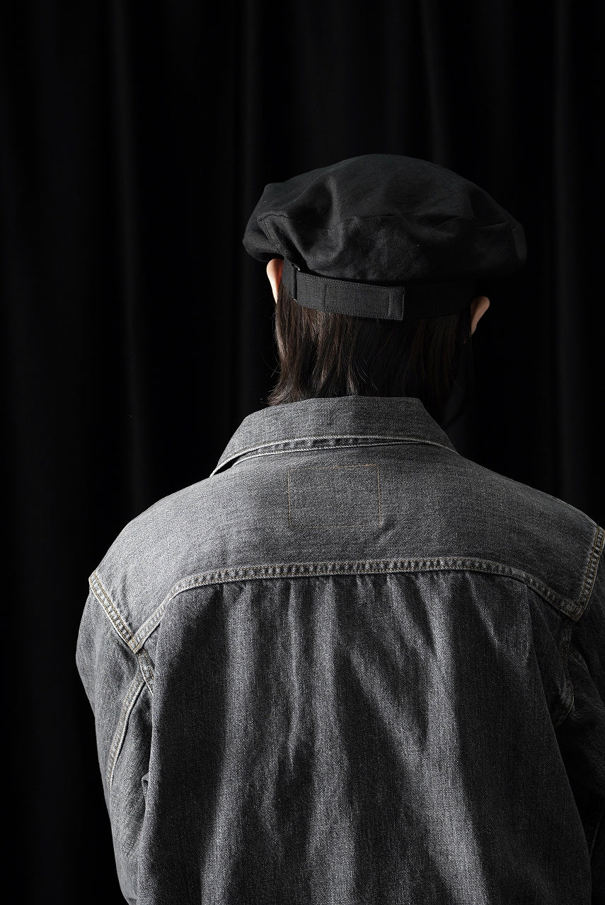 Load image into Gallery viewer, Y's for men x MASSES ADJUSTABLE BERET / LINEN CLOTH (BLACK)