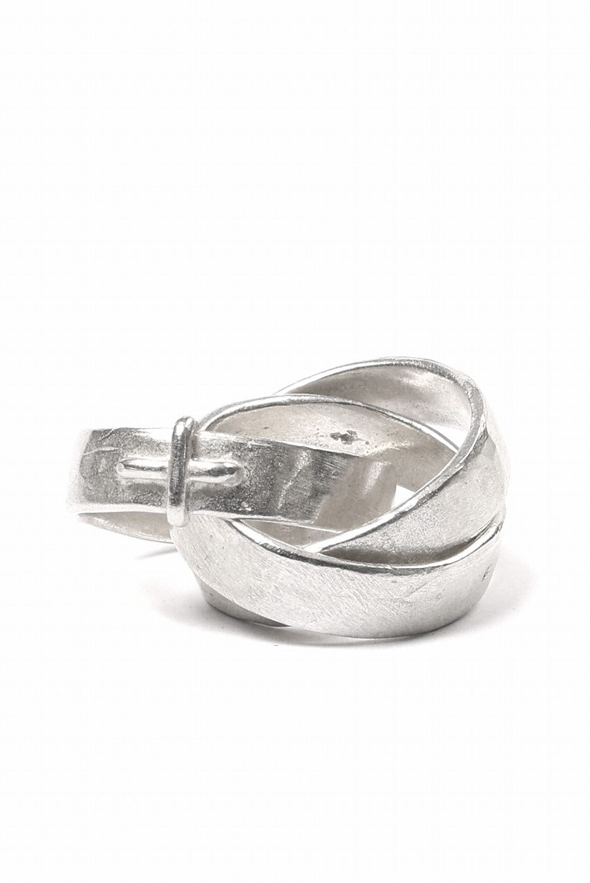 Load image into Gallery viewer, m.a+ triple silver ring w/stitched cross / AG318 AG (SILVER)