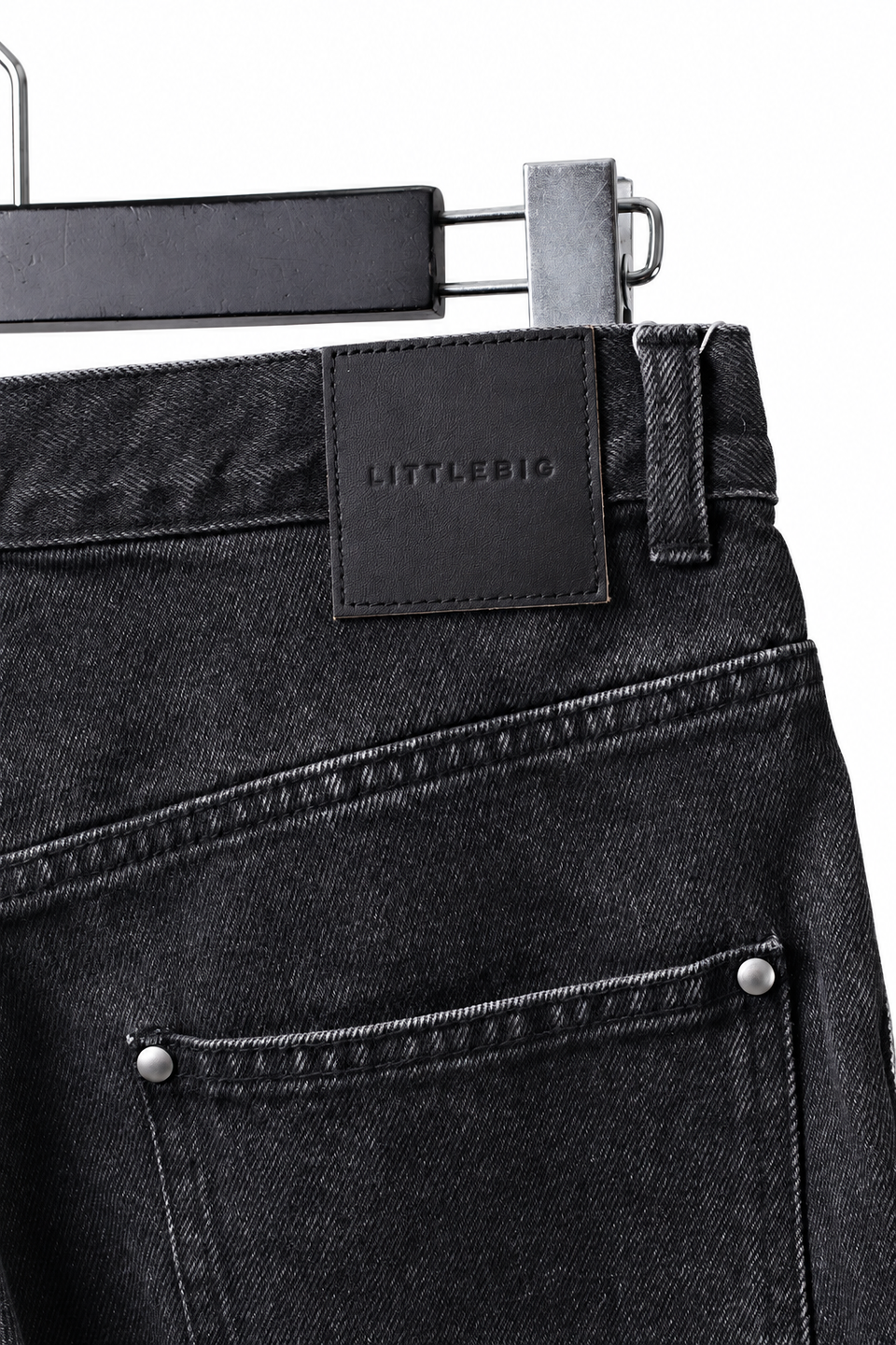 Load image into Gallery viewer, LITTLEBIG Flocked Denim Pants (BLACK)