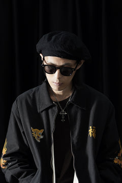 Load image into Gallery viewer, Y's for men x MASSES ADJUSTABLE BERET / SHRINK SERGE (BLACK)