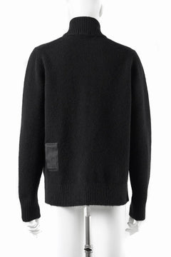 画像をギャラリービューアに読み込む, Ten c MAGLIERIA MAGLIA APERTA / BRUSHED STRETCH WOOL (NERO)