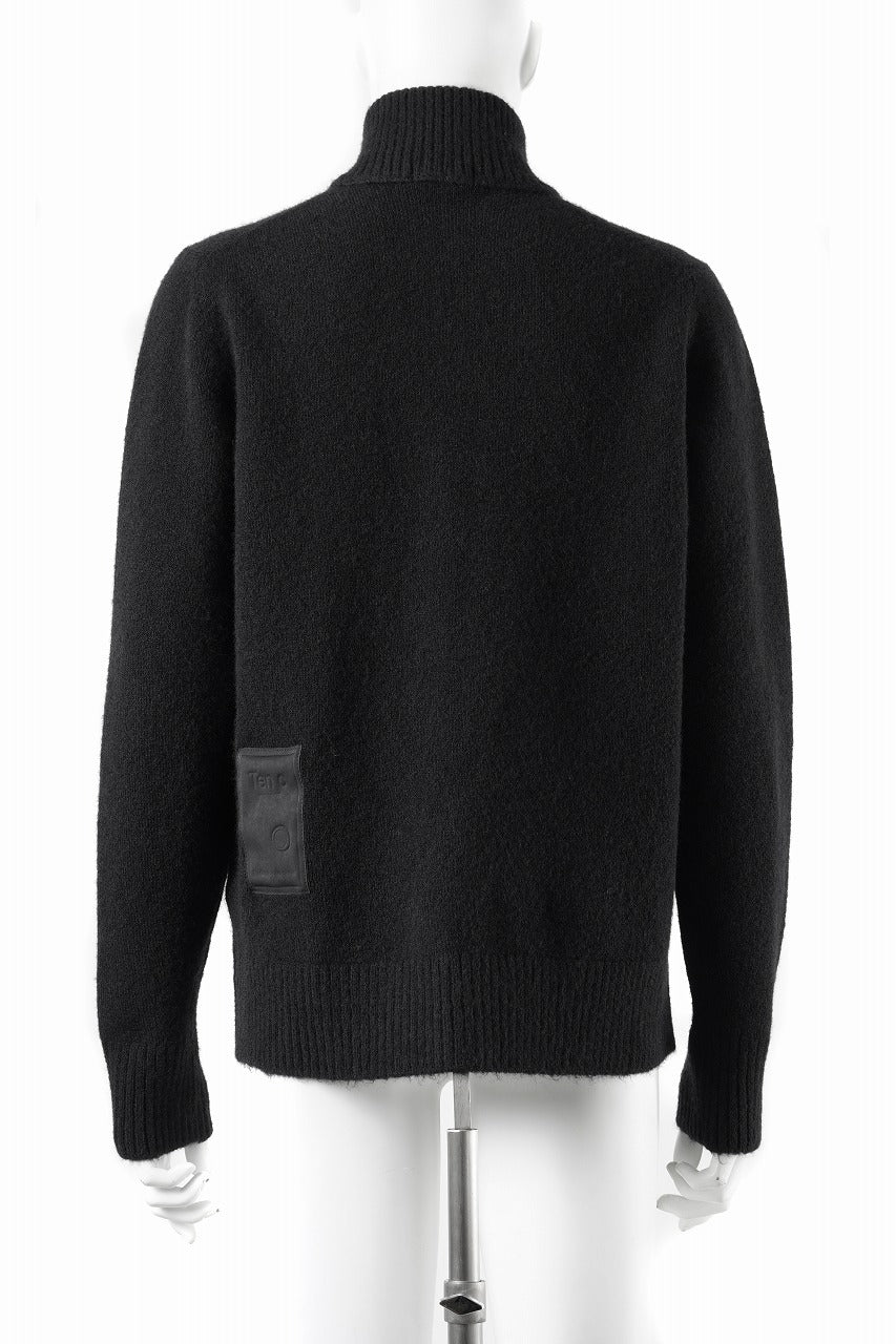 画像をギャラリービューアに読み込む, Ten c MAGLIERIA MAGLIA APERTA / BRUSHED STRETCH WOOL (NERO)