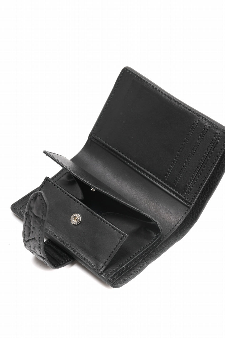 ierib Folded Wallet / Waxed Horse Butt Leather (BLACK #B)