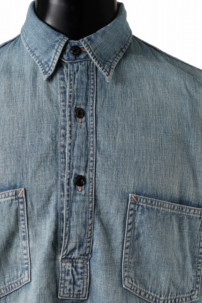 FULLCOUNT WORKING PULLOVER SHIRT / 8oz COTTON LINEN DENIM (INDIGO)